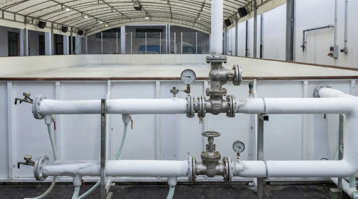 Impianto distribuzione glicole pista pattinaggio ghiaccio Pavia